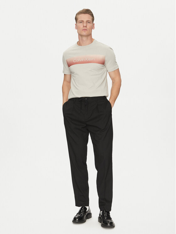 Calvin Klein Calvin Klein Majica Linear Ombre K10K114163 Siva Regular Fit
