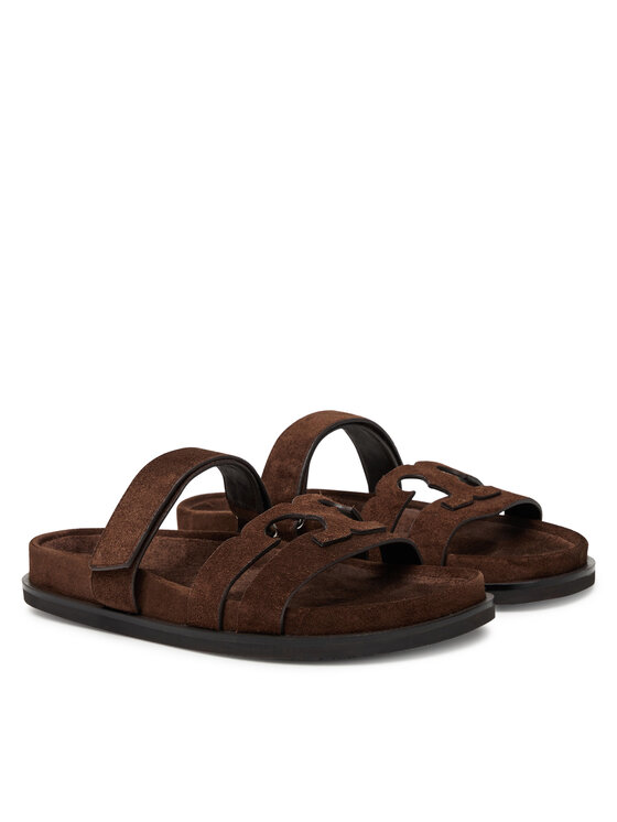Tory Burch Шльопанці Tory Burch Ines Sport Slide 163481 Коричневий