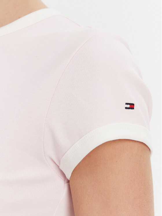 Tommy Hilfiger Tommy Hilfiger Marškinėliai WW0WW44581 Rožinė Slim Fit