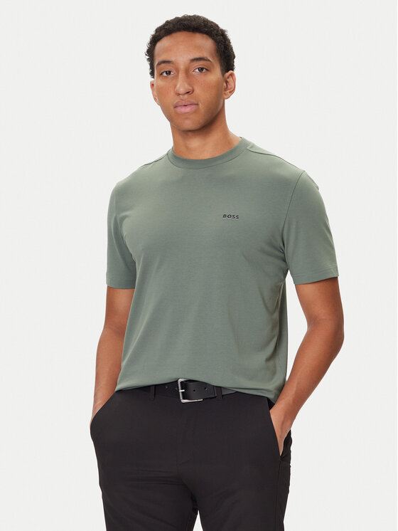 BOSS BOSS Camiseta 50506373 Verde Regular Fit