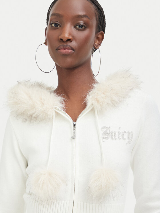 Juicy Couture Juicy Couture Kardigan JCWAS226309 Krem Regular Fit