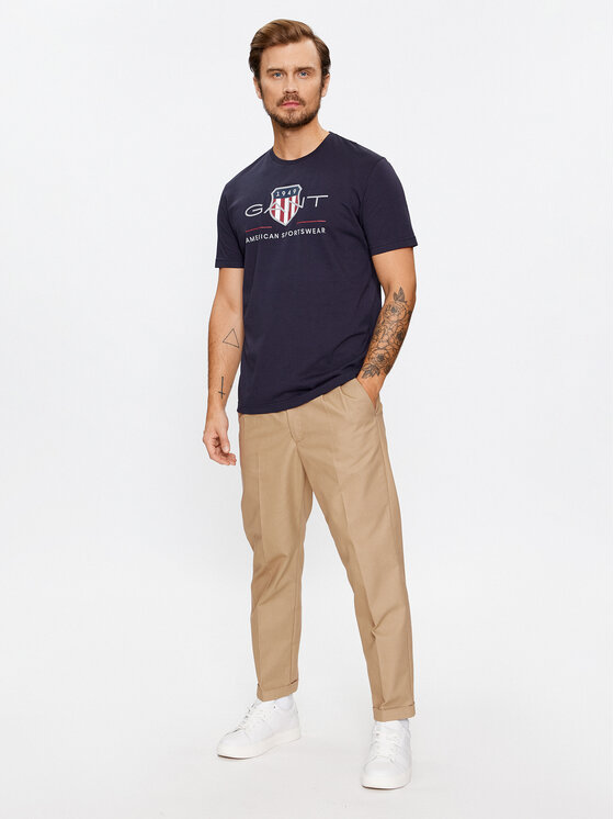Gant Gant T-Shirt Reg Archive Shield Ss 2003199 Σκούρο μπλε Regular Fit