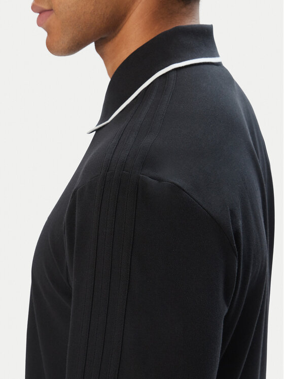 adidas adidas Polo 3 Stripes Engineered Rib Long Sleeve Polo KE4133 Negro Regular Fit