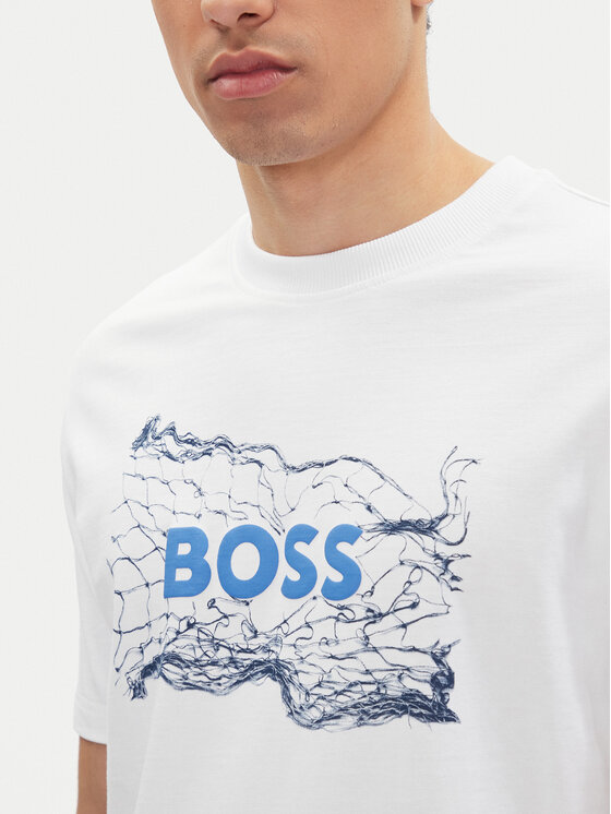 BOSS BOSS Camiseta Logo Space 50539186 Blanco Regular Fit