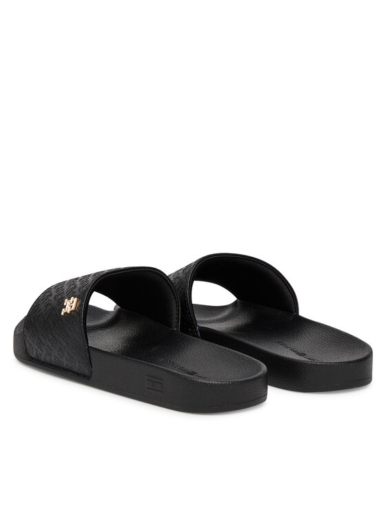 Tommy Hilfiger Şlapi Tommy Hilfiger Th Monogram Poolside FW0FW08525 Negru