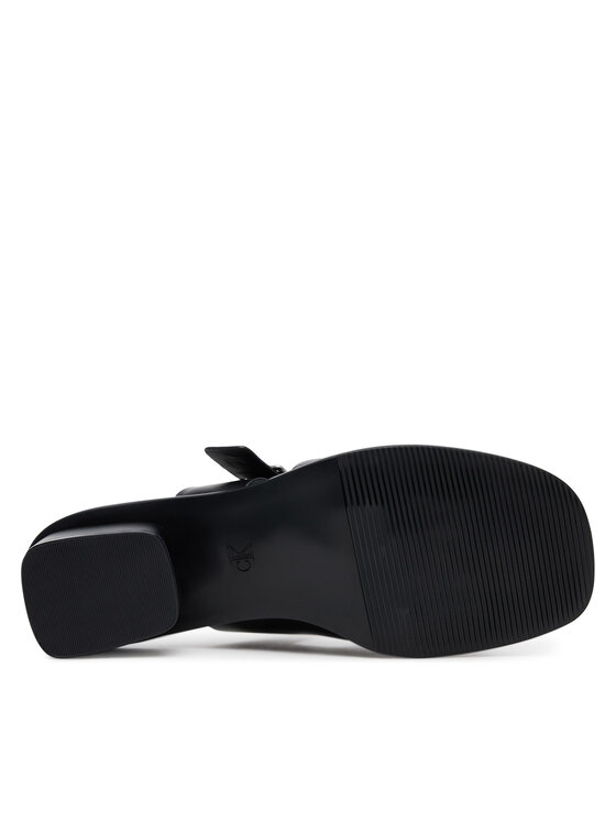 Calvin Klein Jeans Чехли Calvin Klein Jeans Heel Square Mg Buckle Lth YW0YW01701 Черен