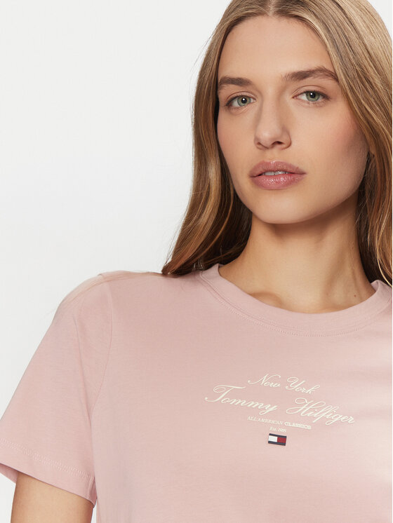 Tommy Hilfiger Tommy Hilfiger Póló WW0WW43895 Rózsaszín Regular Fit