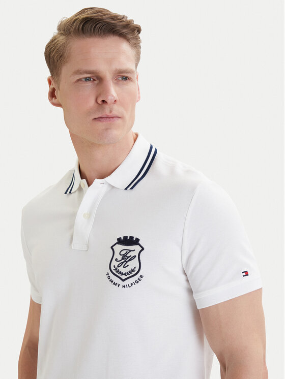Tommy Hilfiger Tommy Hilfiger Polo Badge MW0MW43061 Blanco Regular Fit