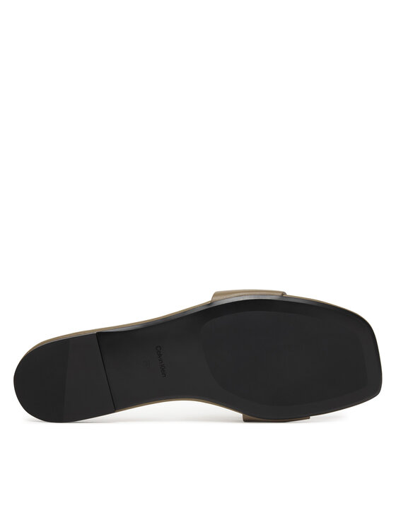 Calvin Klein Natikači Calvin Klein Square Flat Sandal Emblem HW0HW03128 Bež