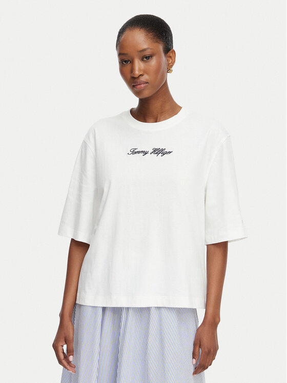 Tommy Hilfiger Tommy Hilfiger Camiseta Classic WW0WW50948 Blanco Relaxed Fit