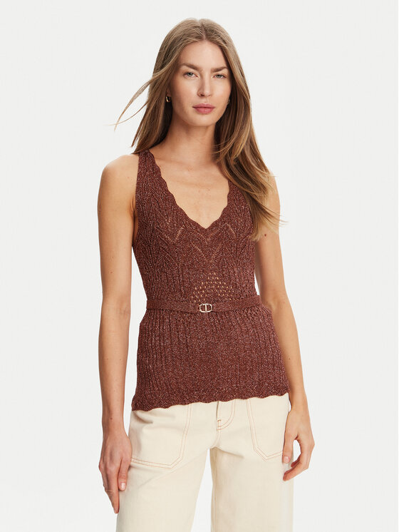 TWINSET TWINSET Топ 251TT3195 Коричневий Slim Fit