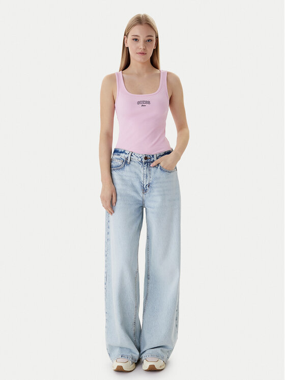 Guess Jeans Guess Jeans Top W6RP20 KA0H1 Rosa Slim Fit