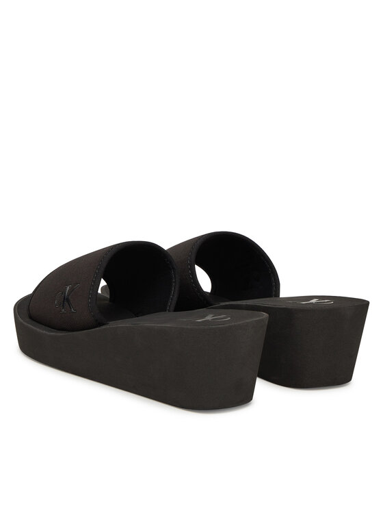 Calvin Klein Jeans Chanclas Calvin Klein Jeans Beach Wedge Slide Canvas YW0YW01725 Negro