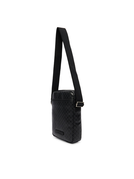 Calvin Klein Crossover torbica Calvin Klein Emblem Aop Coated Slim Reporter LV04D3334G Crna