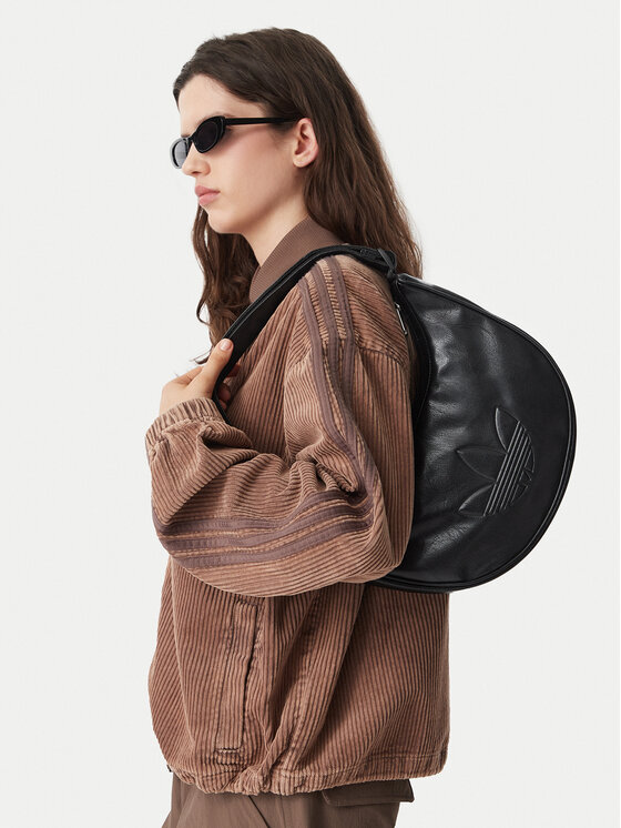 adidas Borsetta adidas Adicolor Half Crescent Bag Metallic Pu KR1546 Nero