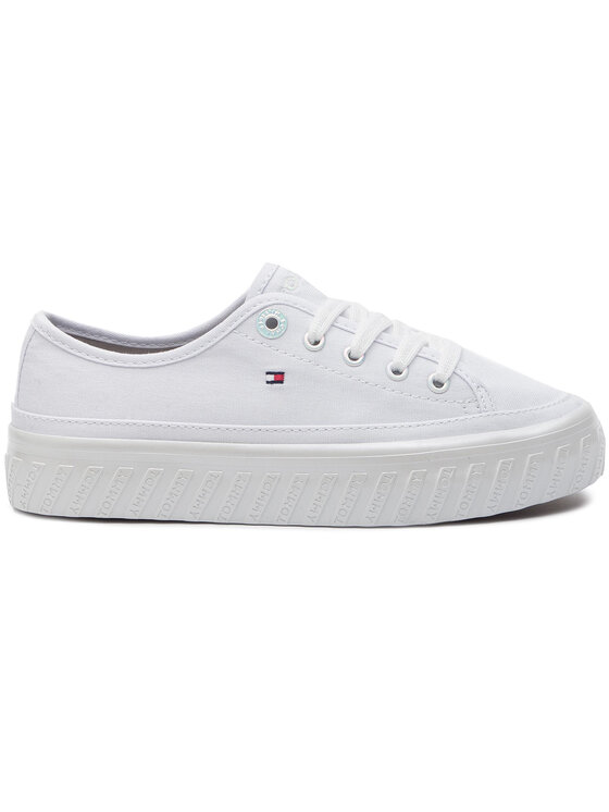 Tommy Hilfiger Tenisky Tommy Hilfiger Outsole Detail Flatform Sneaker FW0FW04134 Bílá