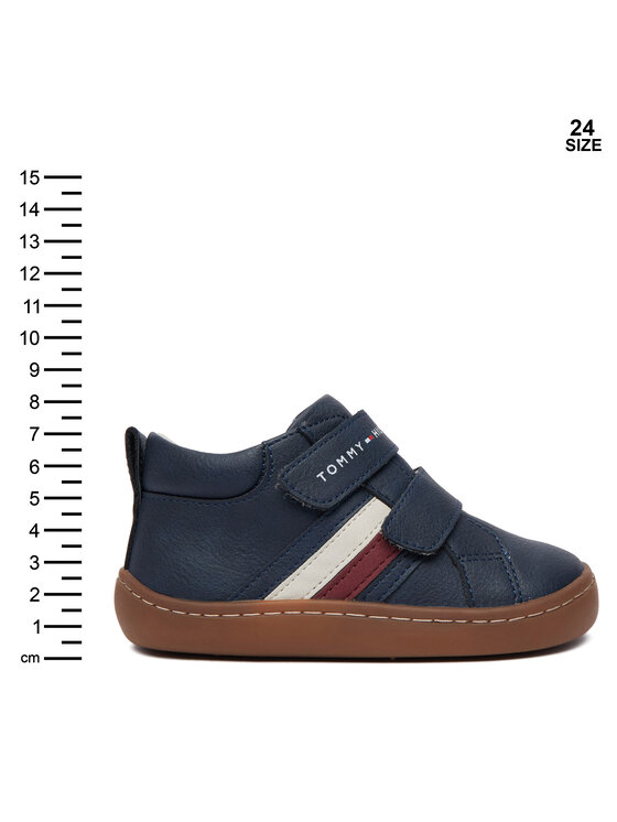Tommy Hilfiger Laisvalaikio batai Tommy Hilfiger Mid Cut Velcro Sneaker T1XH-35222-1355800 Tamsiai mėlyna