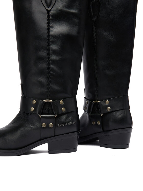 REPLAY Kozačky REPLAY GWN88 .000.C0001L Černá
