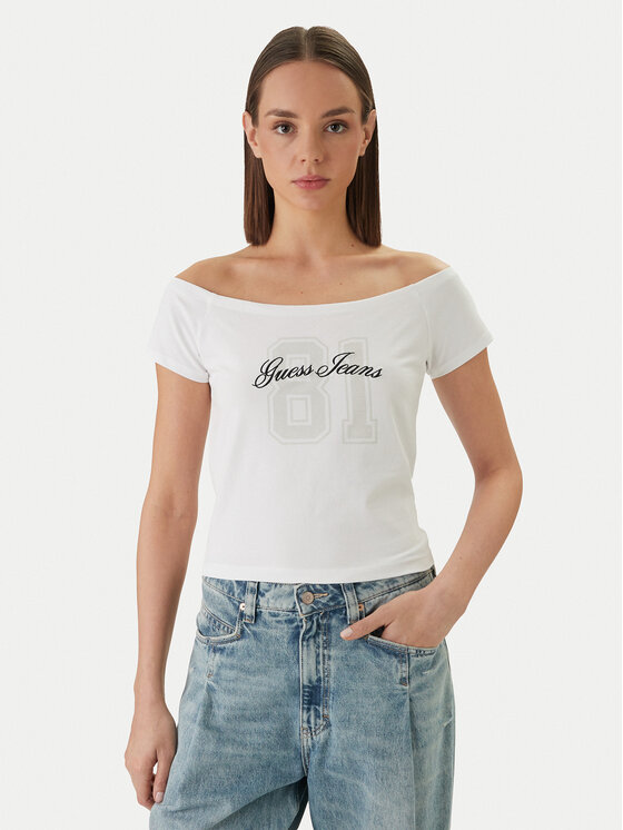 Guess Jeans Guess Jeans Футболка W6GI07 J1314 Білий Regular Fit