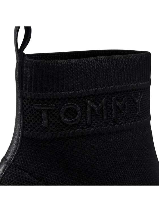Tommy Hilfiger Botines Tommy Hilfiger Tommy Knit Kitten Heel Boot FW0FW04973 Negro