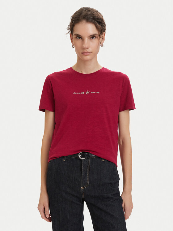 Beverly Hills Polo Club Beverly Hills Polo Club Camiseta P-SS26W-TS6510 Guinda/burdeos Regular Fit