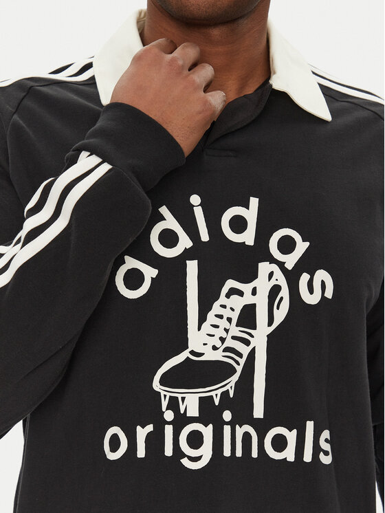 adidas adidas Поло Rugby JD1091 Чорний Regular Fit