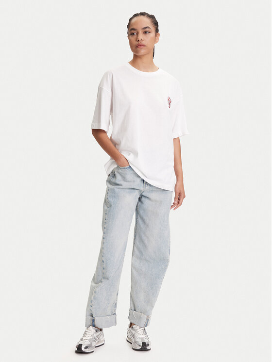 Pieces Pieces Футболка Tobster 17160811 Білий Oversize
