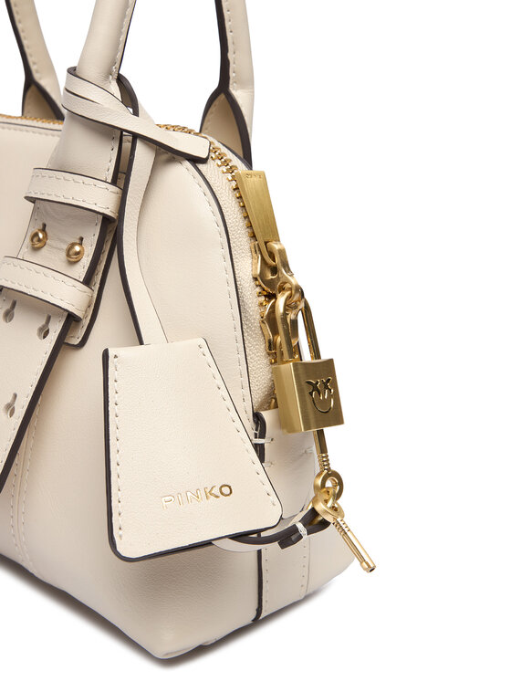 Geantă PINKO Bowling Bag Zip Mini AI 25-26 PLTT 105333 A0QO Écru