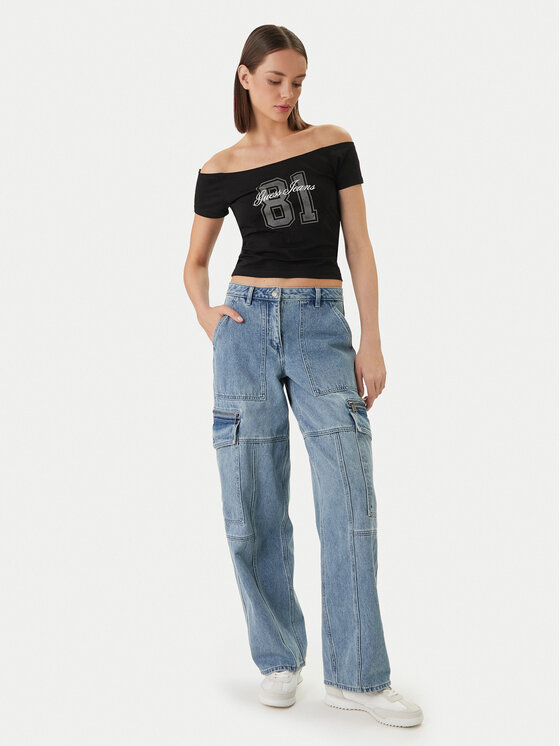 Guess Jeans Guess Jeans T-Shirt W6GI07 J1314 Μαύρο Regular Fit