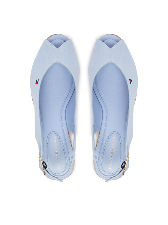 Tommy Hilfiger Espadrile Tommy Hilfiger Hemp Slingback Wedge Espadrilles FW0FW09472 Svijetlo plava