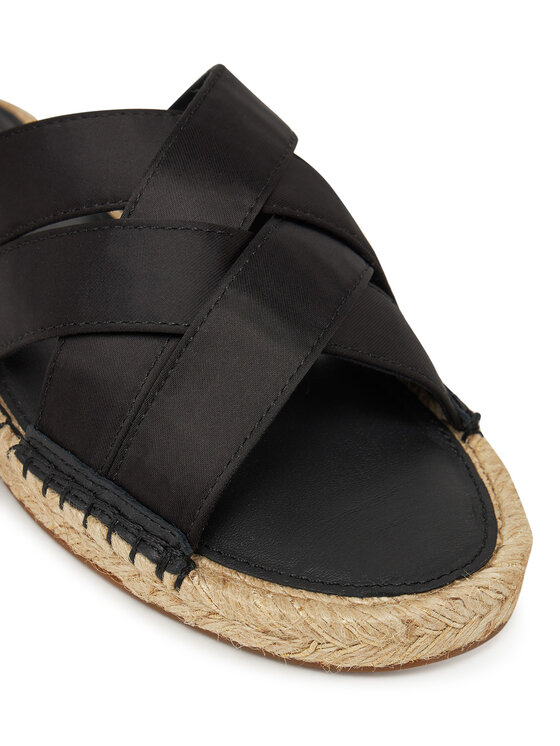 Tommy Hilfiger Εσπαντρίγιες Tommy Hilfiger Satin Espadrille Mule FW0FW08502 Μαύρο