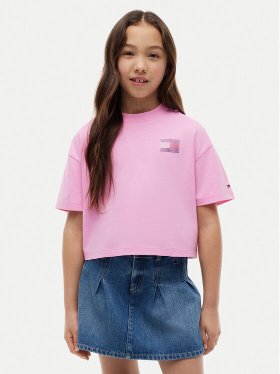 Tommy Hilfiger Tommy Hilfiger Camiseta KG0KG09465 Rosa claro Regular Fit