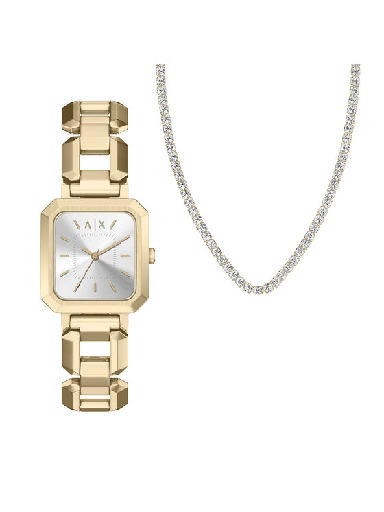 Armani Exchange Set ceas și colier Armani Exchange Leila AX7186SET Auriu