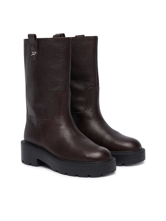 Tommy Jeans Kozaki Tommy Jeans Tjw Tubular Mid Boots EN0EN03111 Brązowy ciemny