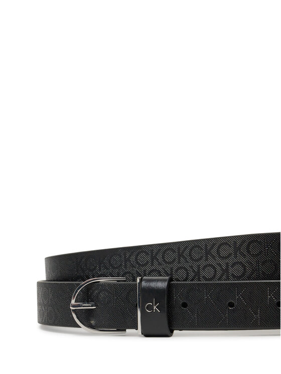 Calvin Klein Ženski pas Calvin Klein Ck Metal Round Buckle 2.5_Mono K60K613150 Črna
