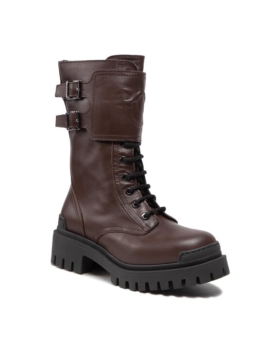 PINKO Pohodni čevlji Pinko Cumino Bootie 1H2135 A072 Rjava