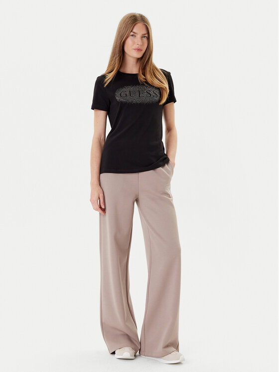 Guess Guess Футболка V5YI08 J1314 Чорний Regular Fit