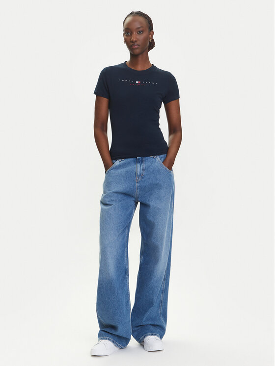 Tommy Jeans Tommy Jeans T-Shirt Linear DW0DW21422 Σκούρο μπλε Slim Fit
