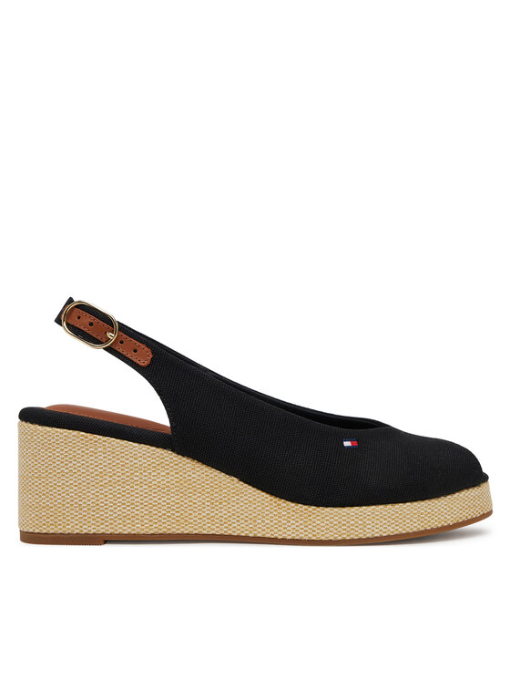 Tommy Hilfiger Espadrilky Tommy Hilfiger Flag Mid Wedge Espad Slingback FW0FW08595 Černá