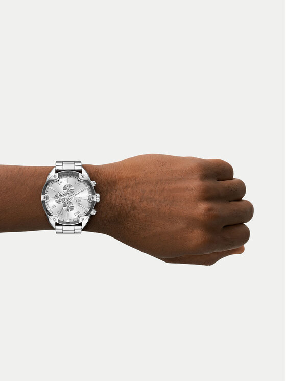Diesel Sat Diesel Spiked Chronograph DZ4677 Srebrna