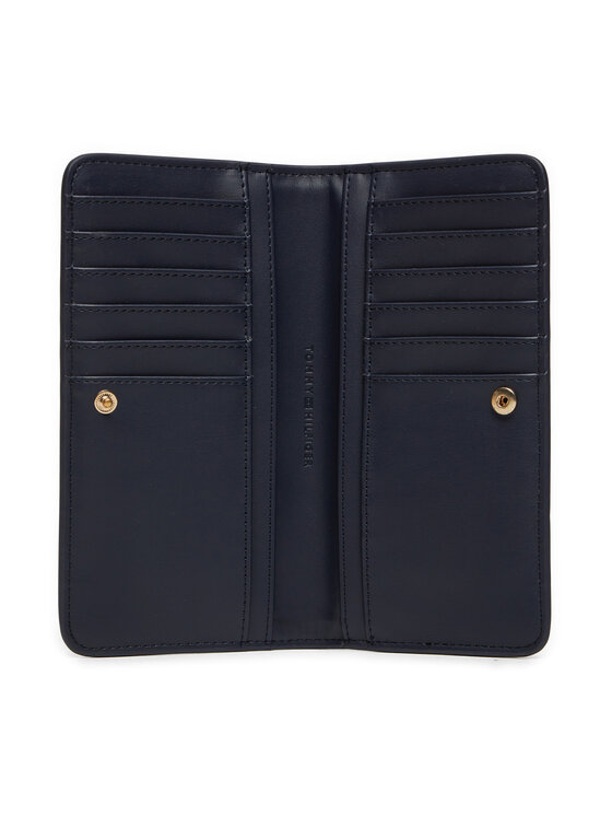 Tommy Hilfiger Portfel Tommy Hilfiger Th Monotype Large Slim Wallet AW0AW16210 Granatowy