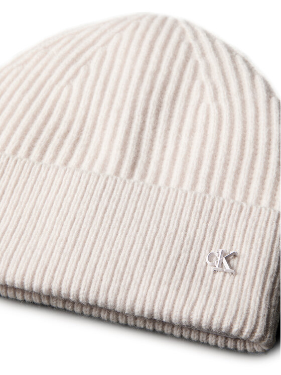 Calvin Klein Čepice Calvin Klein Ck Metal Wool Beanie LV04D8032G Écru