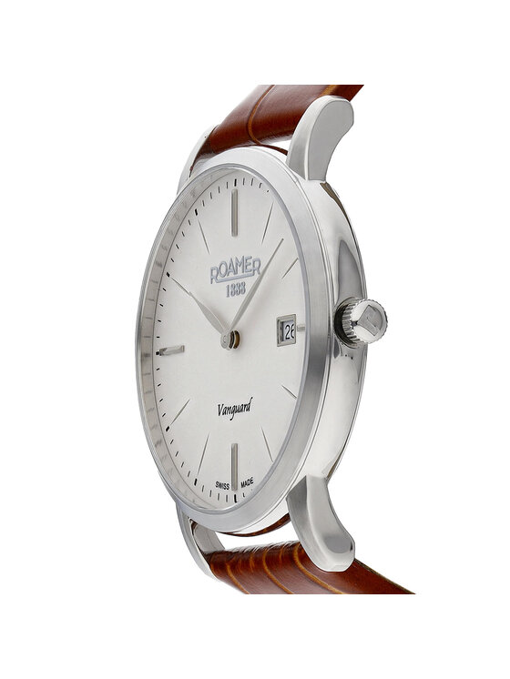 Roamer Zegarek Roamer Vanguard Slim Line 979809 41 25 09 Brązowy