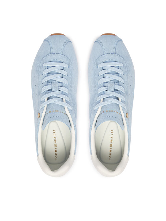 Tommy Hilfiger Superge Tommy Hilfiger Th Bella Low Runner Suede FW0FW09189 Svetlo modra