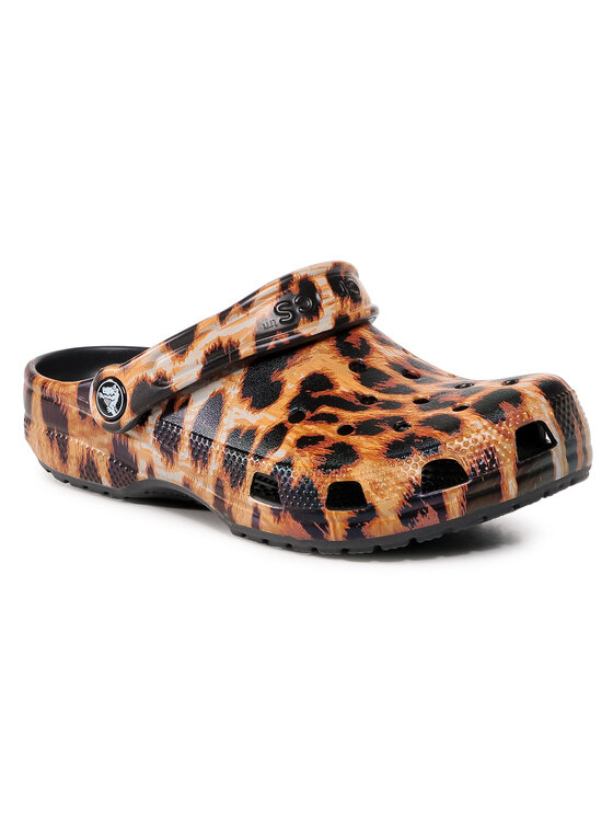 Crocs Papucs Crocs Classic Animal Print 206676 Barna