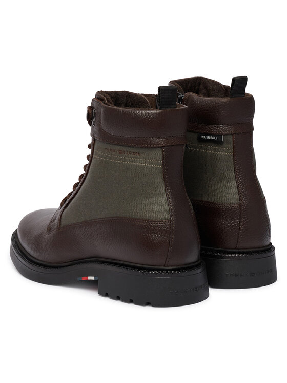 Tommy Hilfiger Trzewiki Tommy Hilfiger Corporate Casual Mix W Wpm Boot FM0FM05988 Brązowy ciemny