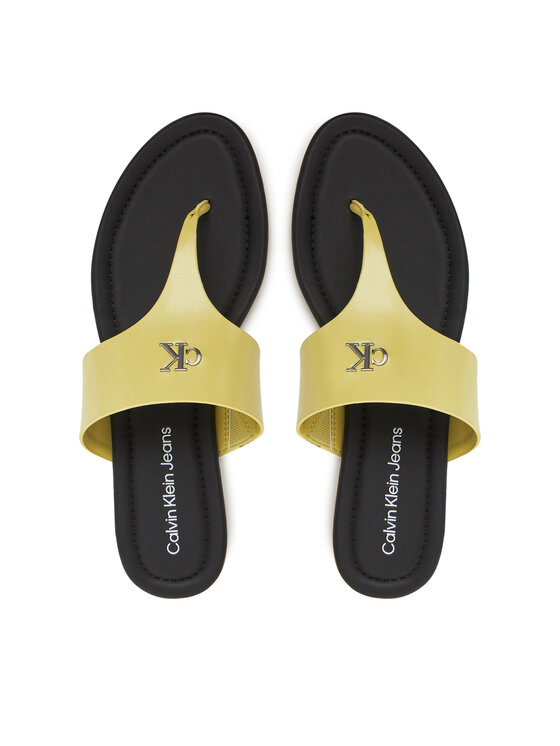 Calvin Klein Jeans Japonki Calvin Klein Jeans Flat Sandal Toepost Mg YW0YW01691 Zielony