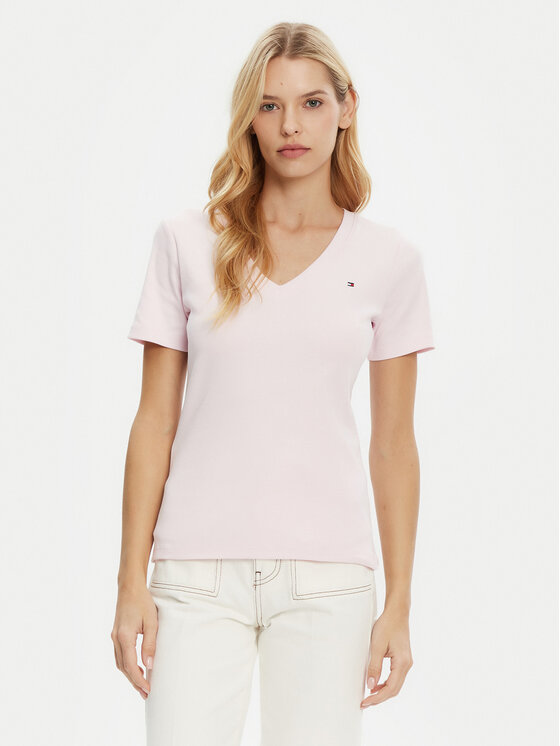 Tommy Hilfiger Tommy Hilfiger Majica New Cody WW0WW40584 Roza Slim Fit
