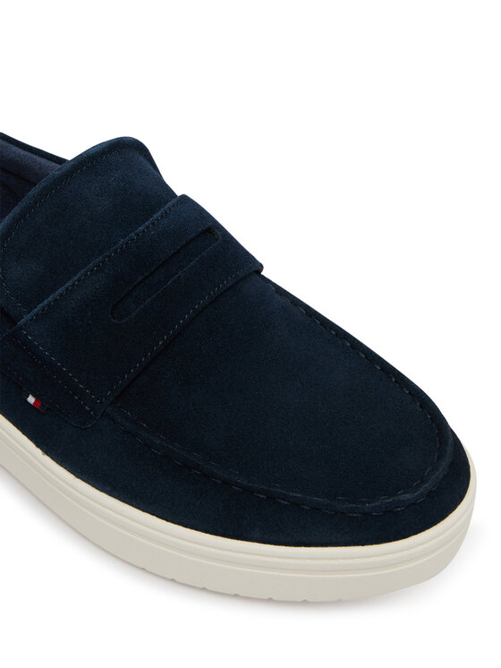 Tommy Hilfiger Īsi apavi Tommy Hilfiger Modern Light Hybrid Suede Loafer FM0FM05786 Tumši zils