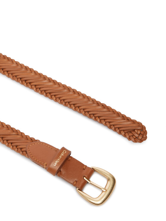 Calvin Klein Pasek Damski Calvin Klein Braided Logo Buckle 25Mm LV04F7087G Brązowy